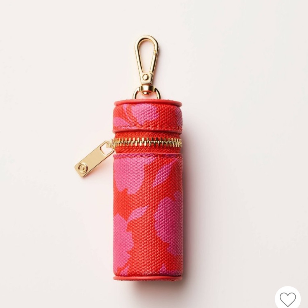 Kate Spade Lipstick Bag Charm Keychain Rose x Target makeup purse chapstick lip